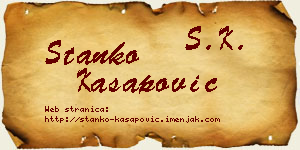 Stanko Kasapović vizit kartica